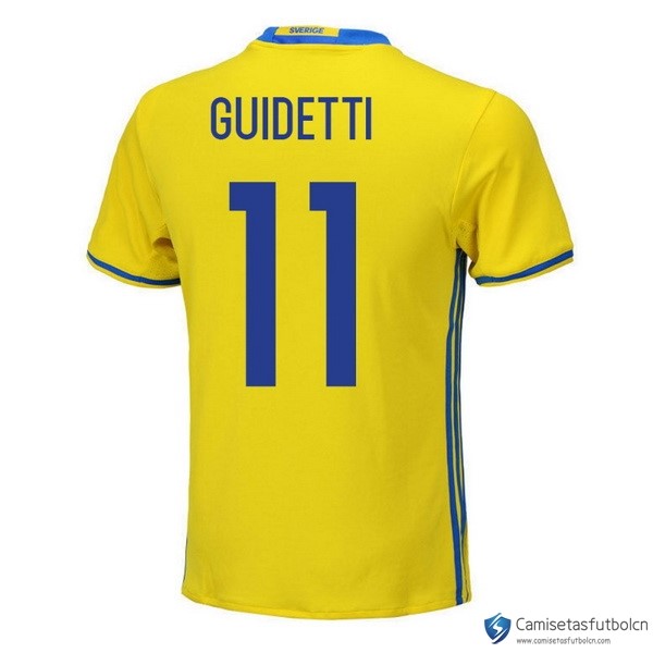 Camiseta Seleccion Sweden Primera equipo Guidetti 2018 Amarillo